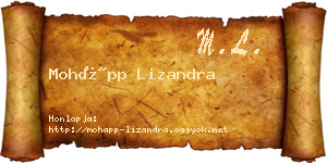 Mohápp Lizandra névjegykártya